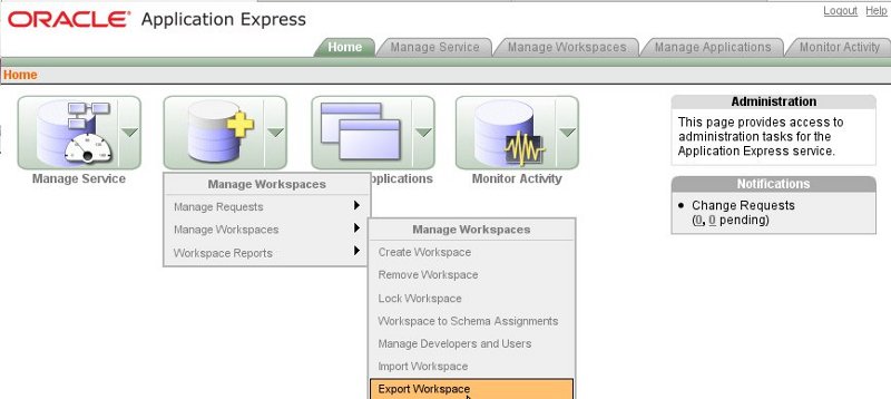 Workspace export