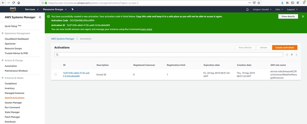 AWS System Manager Activation