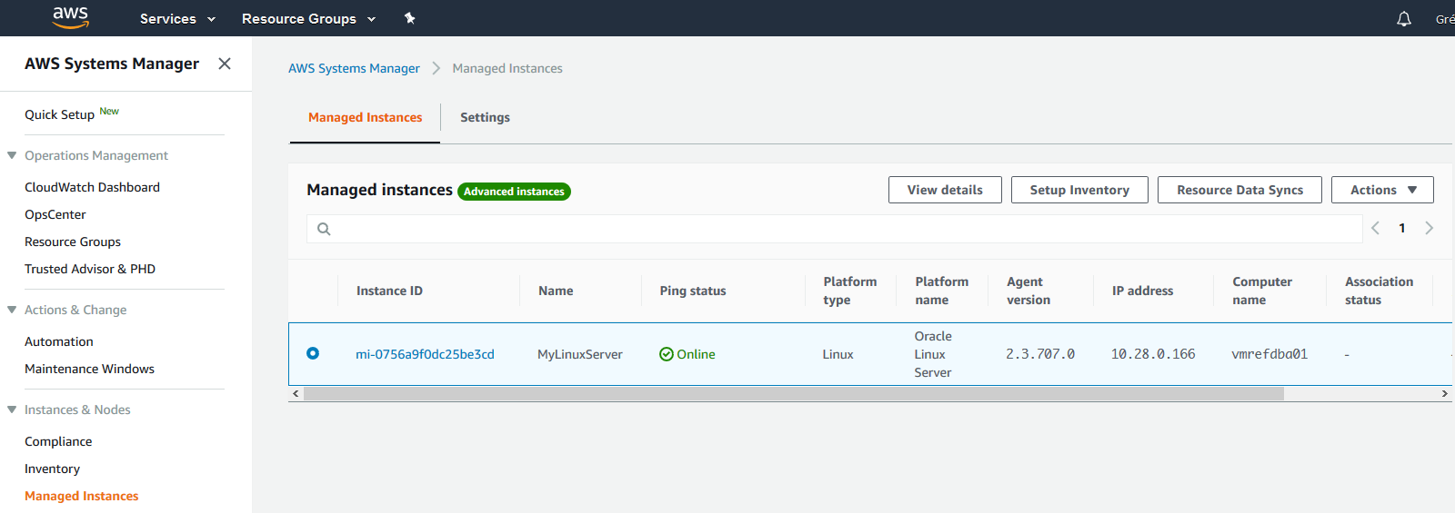 AWS System Manager - Managed Instances