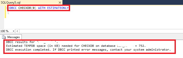 DBCC CHECKDB WITH ESTIMATEONLY for SQL Server 2014