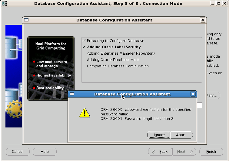 ORA-28003: password verification for the specified password failed