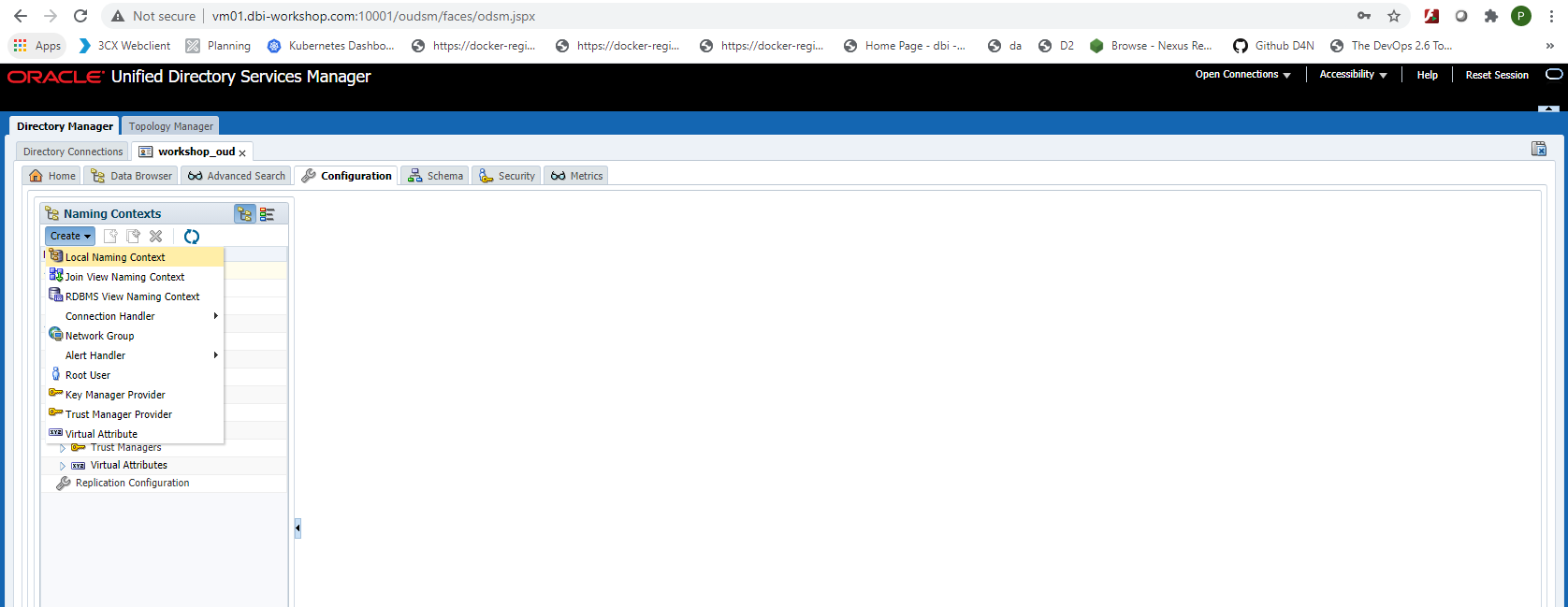 Creating a new Naming Context