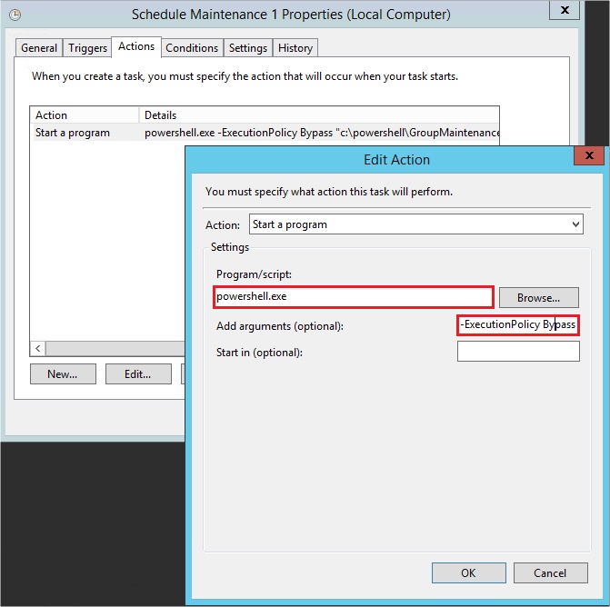 Scheduling a PowerShell script… with arguments