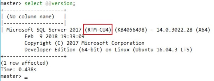 blog 137 - 5- mssql-cli sql version swarm