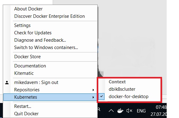 blog 141 - 2 -docker k8s switch context