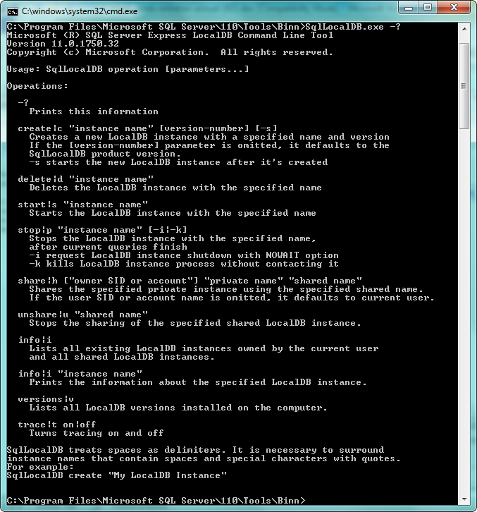 localdb-command-line-tool