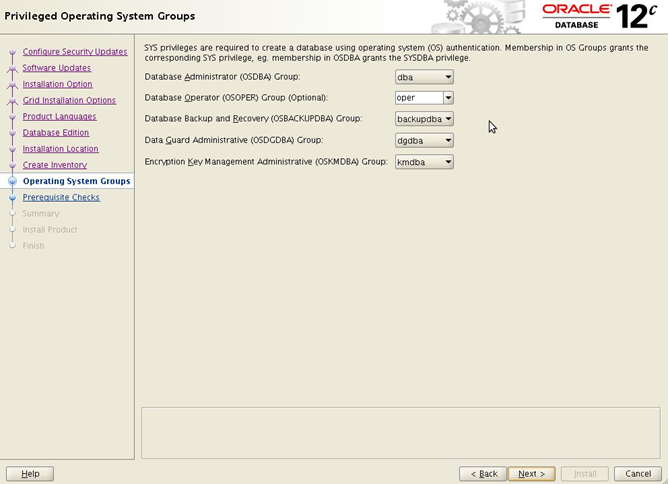 Oracle 12.1 Administrative Roles during Installation