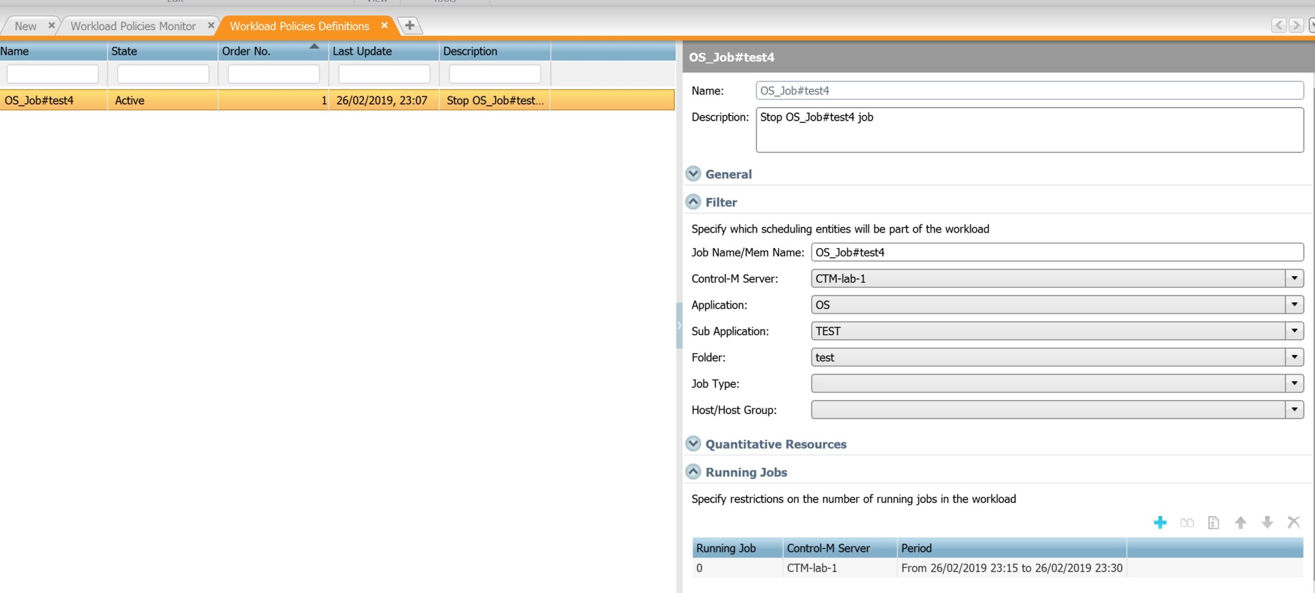 workload configuration
