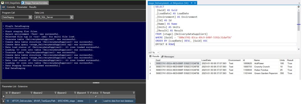 Process log and generated query