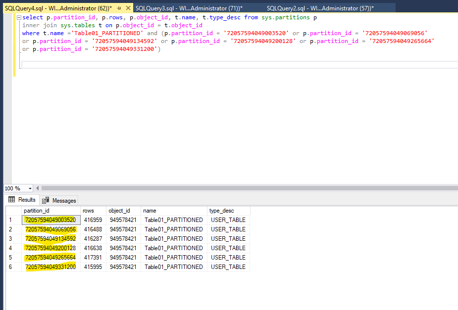  locked partitions