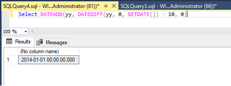 Image: Select Dateadd - function