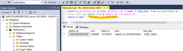 Image: Partitions of clustered index table