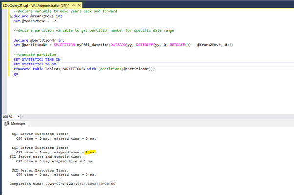  Truncate partition