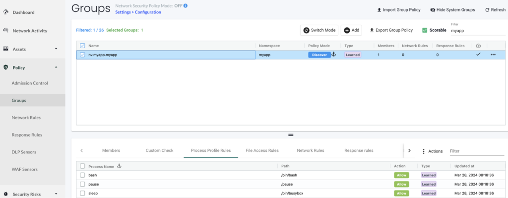 Container processes assessment