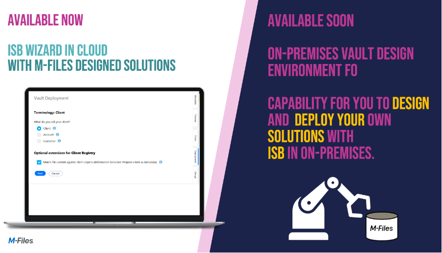 Industry Solution Builder available in the Cloud and soon on-premisses