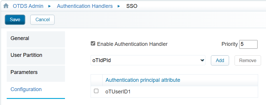 OTDS SSO with sAMAccountName - Auth Handler configuration