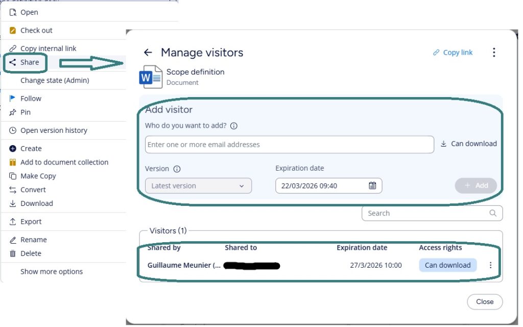 Sharing Center in action