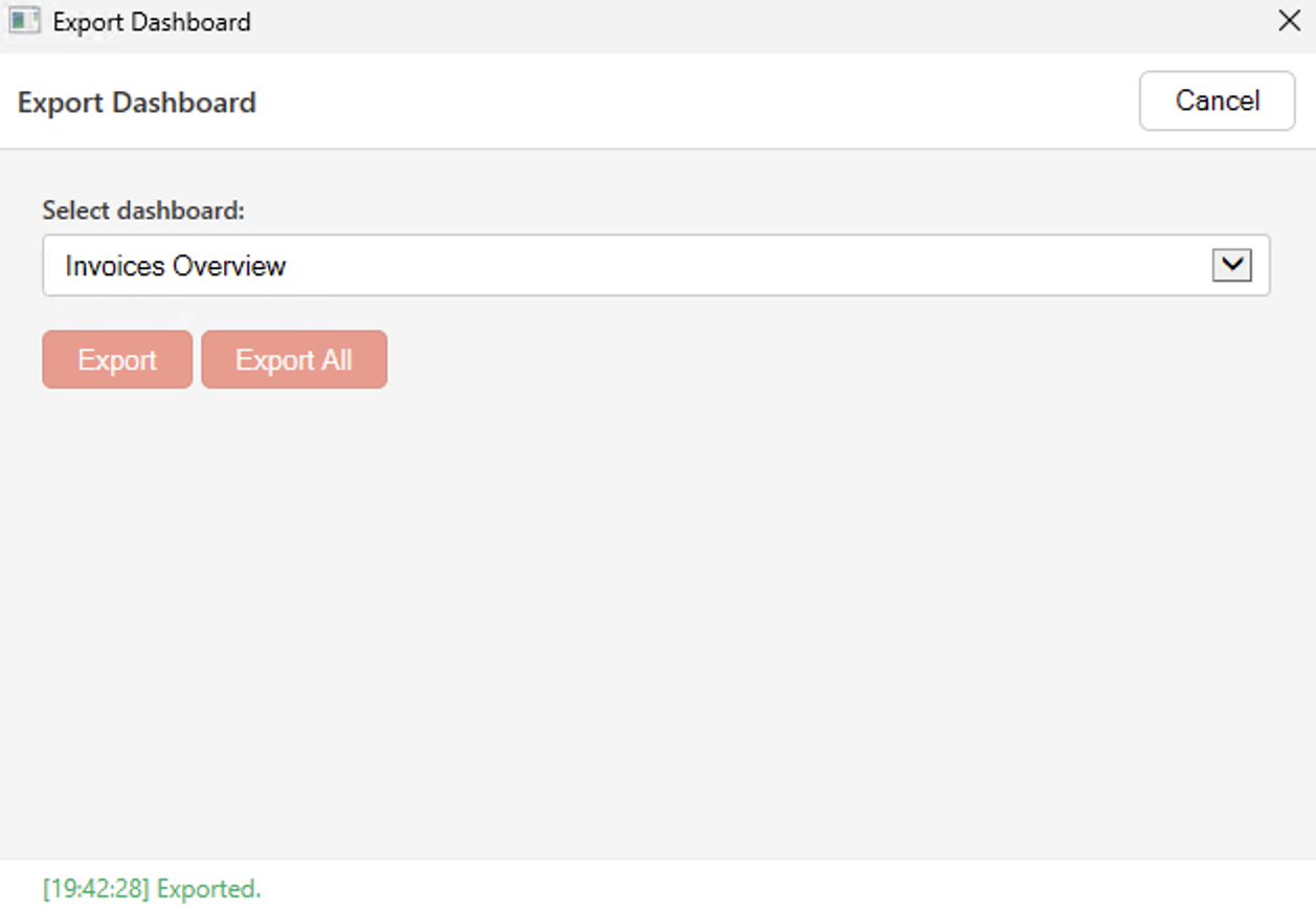 Business Dashboard Export Dashboard