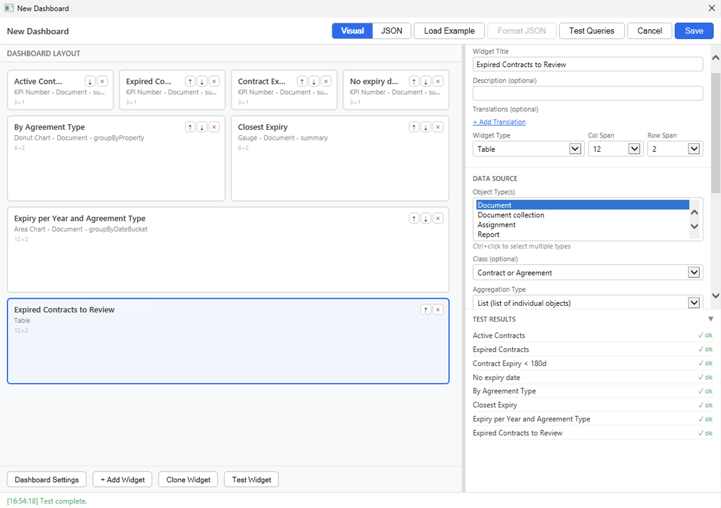 Final result of the full dashboard and validation test successful
