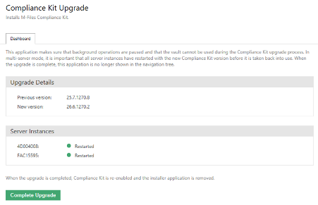 Upgrade application with button.